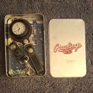 Rawlings Black Leather Keychain Set